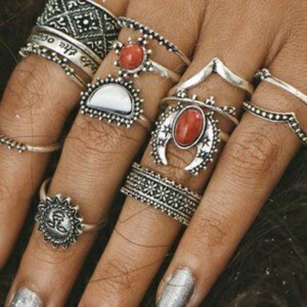 Boho Chic Gypsy feel Ring set - Picture 3 of 4